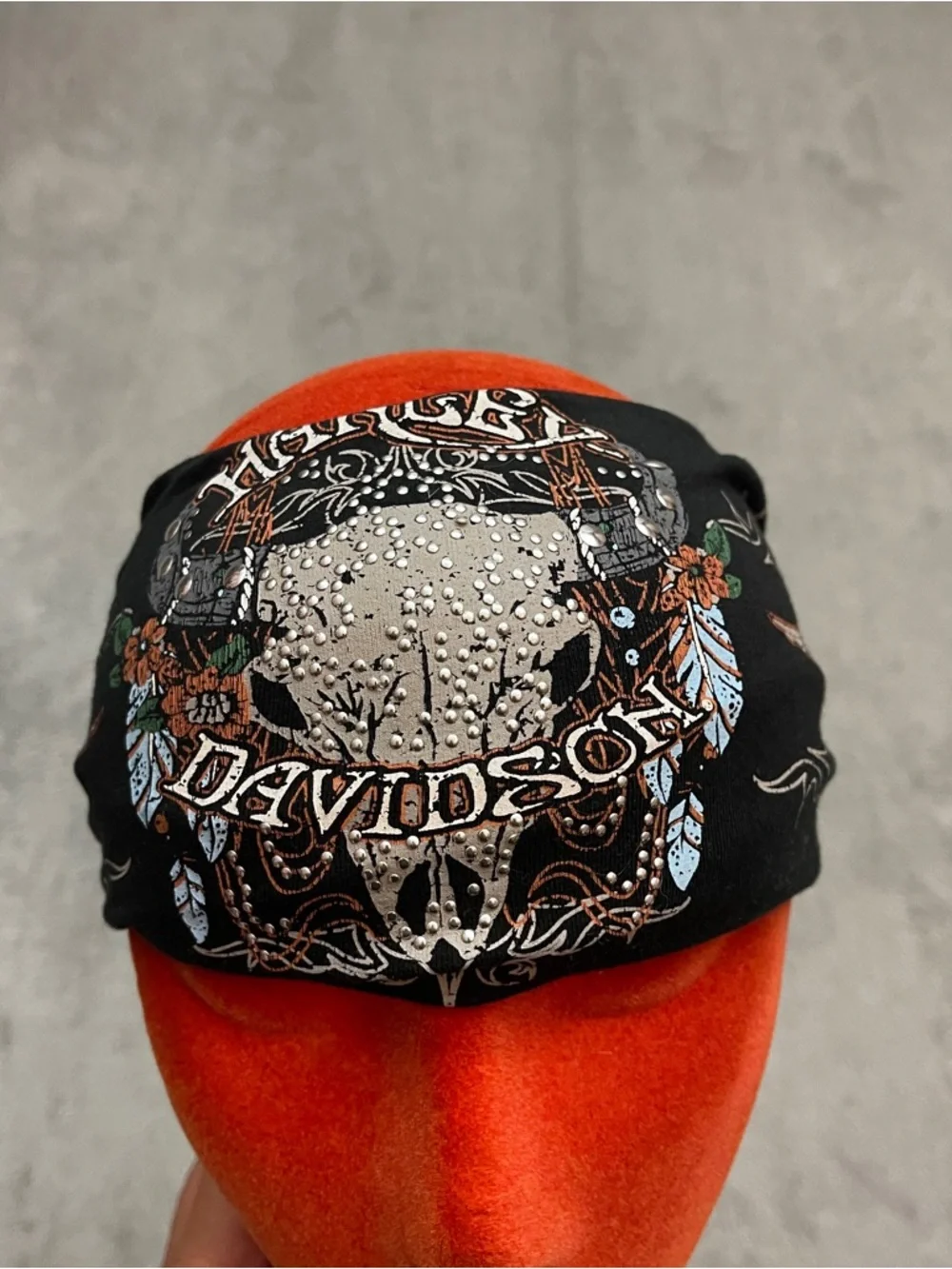 Harley-Davidson Black Studded Rhinestone Logo Headband Ladies